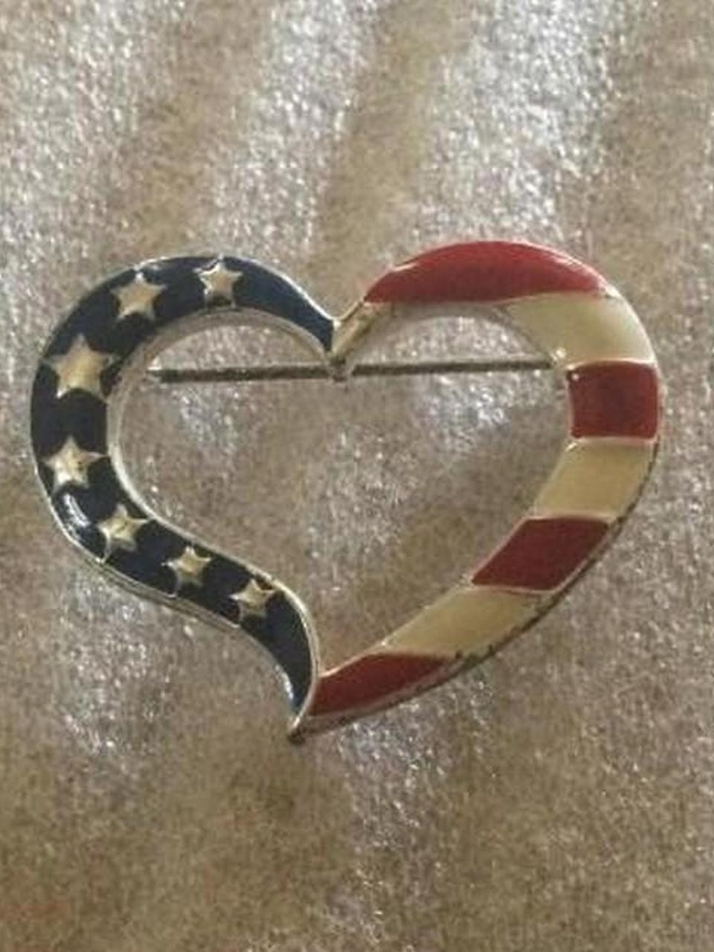 Avon Patriotic Heart Pin
